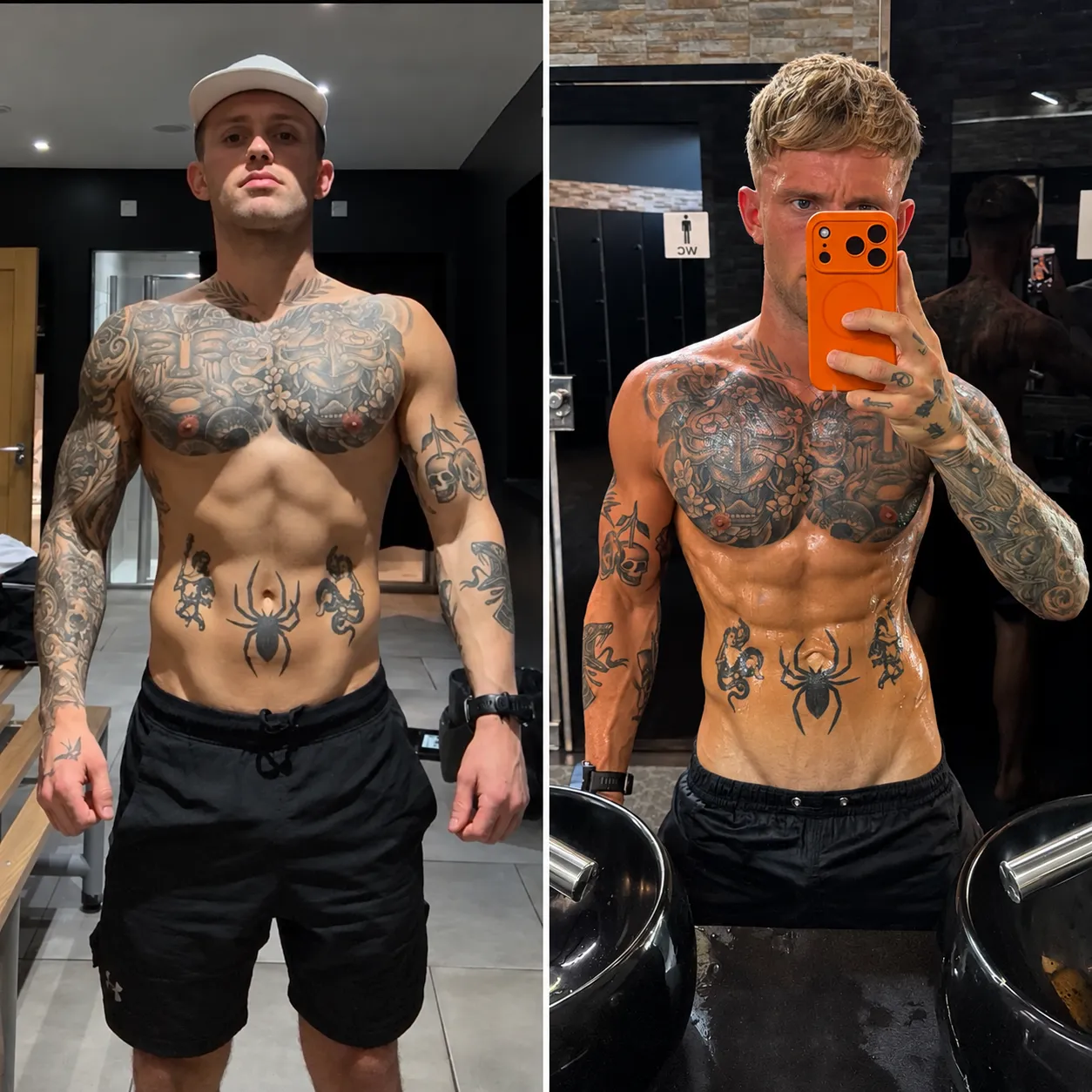 Dom, before and after 12 weeks of coaching