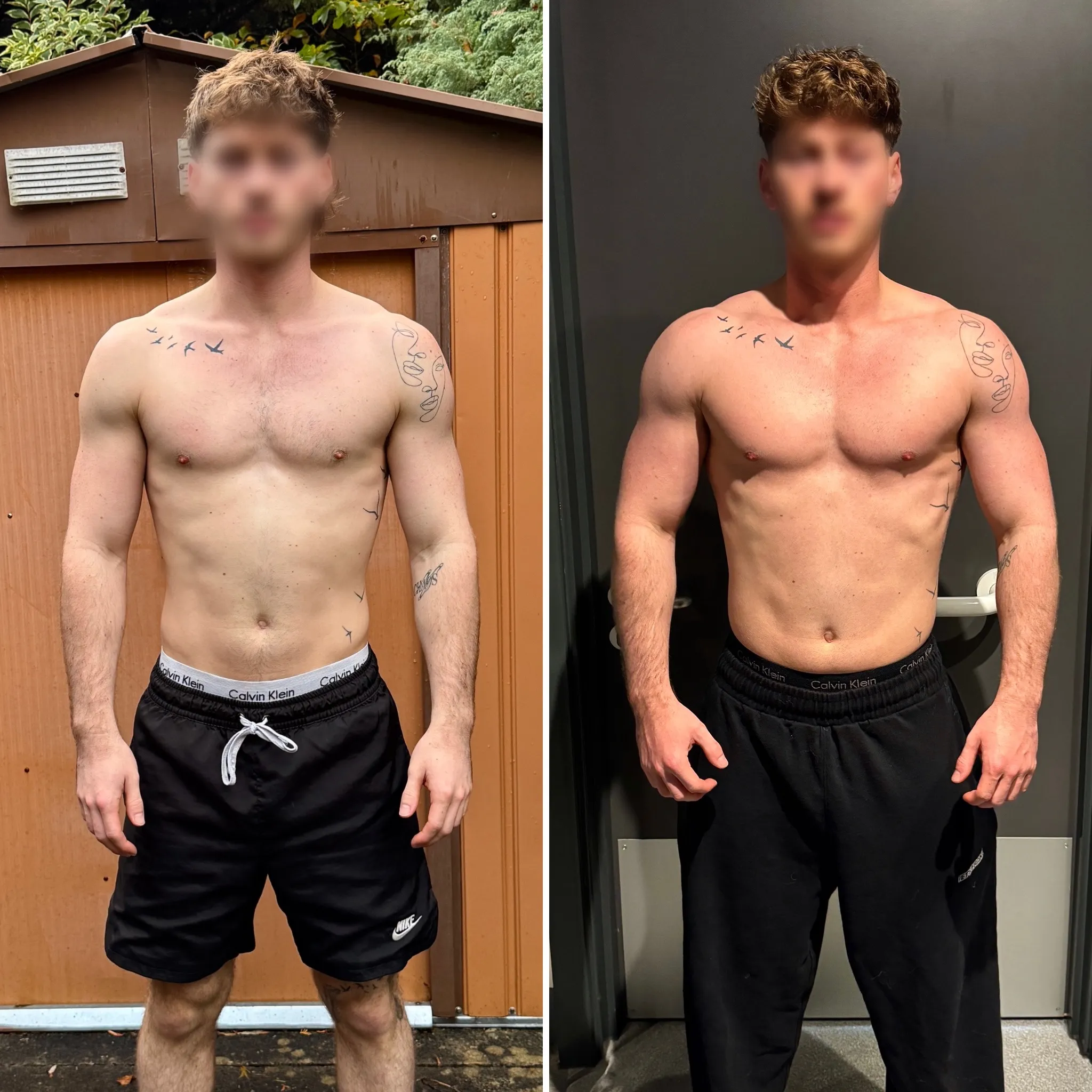 Ethan, before and after 20 weeks of coaching