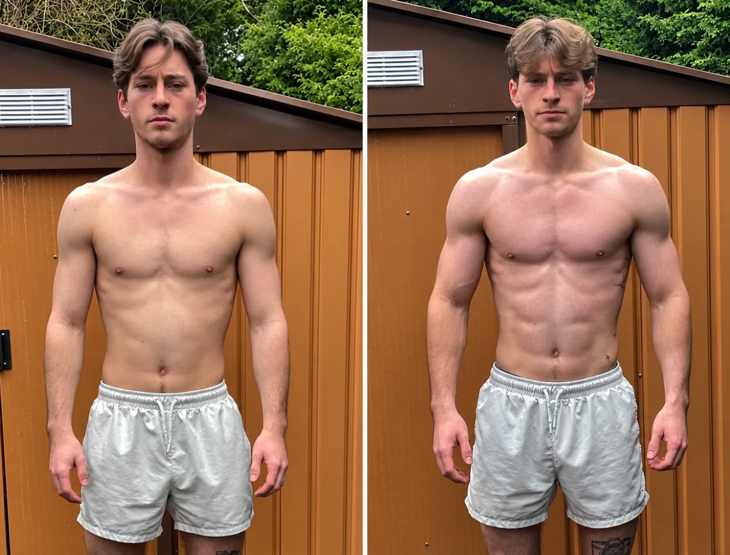 Ethan, before and after 12 weeks of coaching