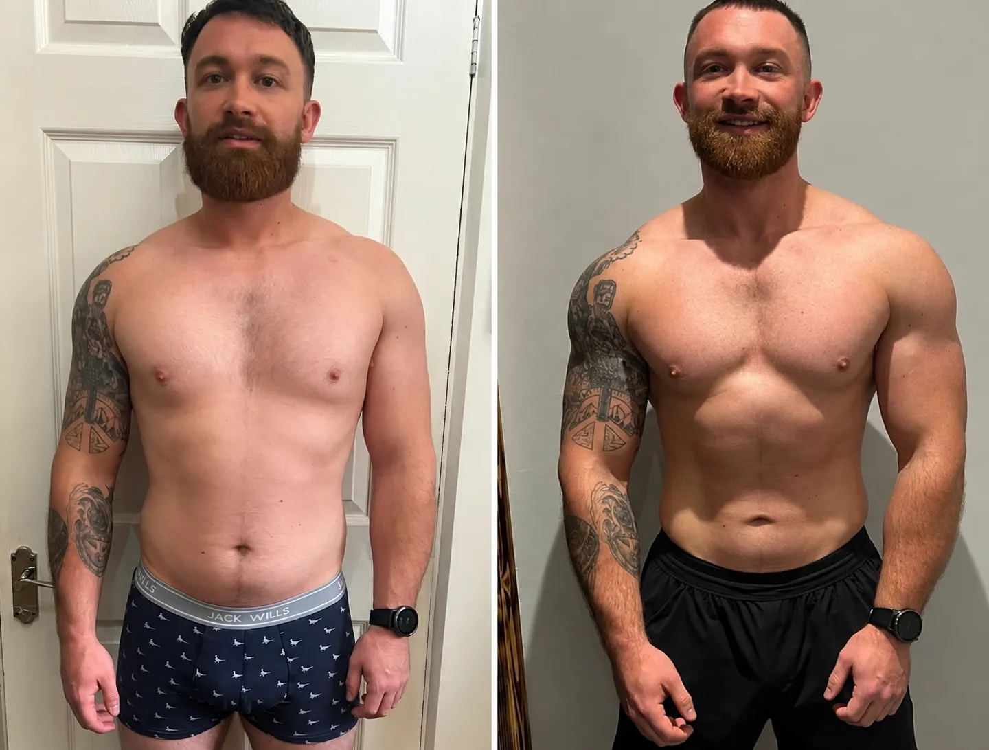 Jack, before and after 12 weeks of coaching