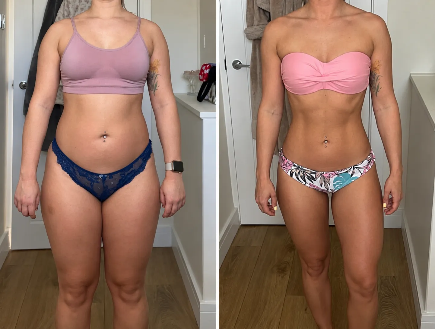 Lara, before and after 12 weeks of coaching