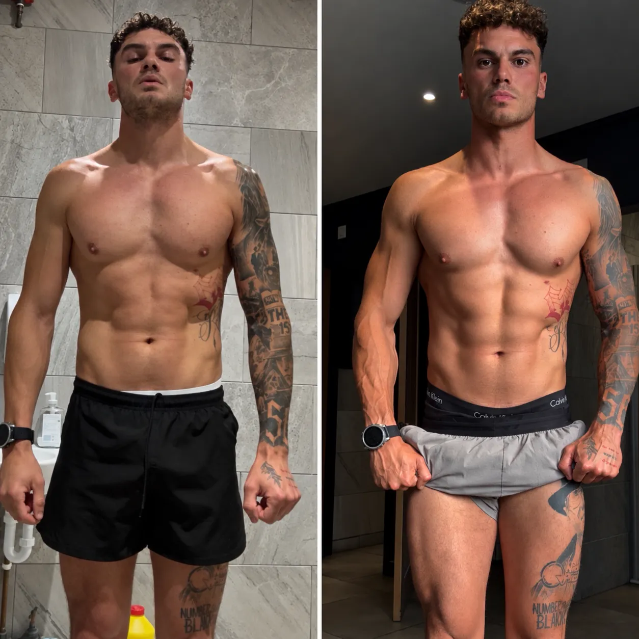Lewis, before and after 10 weeks of coaching