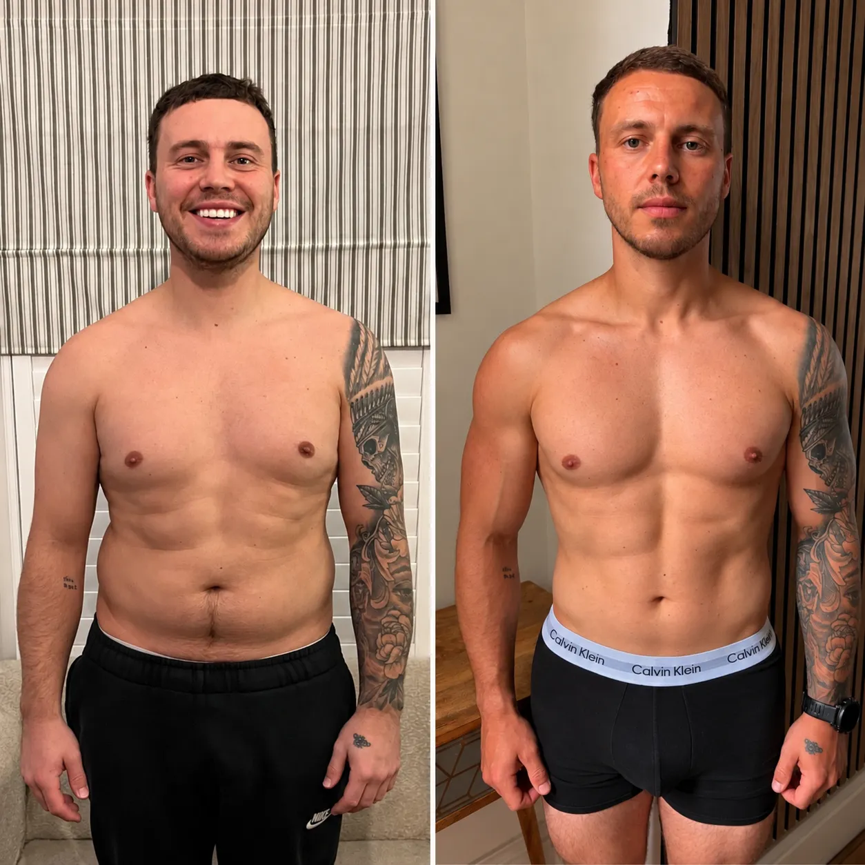 Luke, before and after 12 weeks of coaching