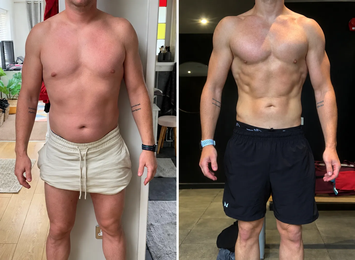 Nicky, before and after 12 weeks of coaching