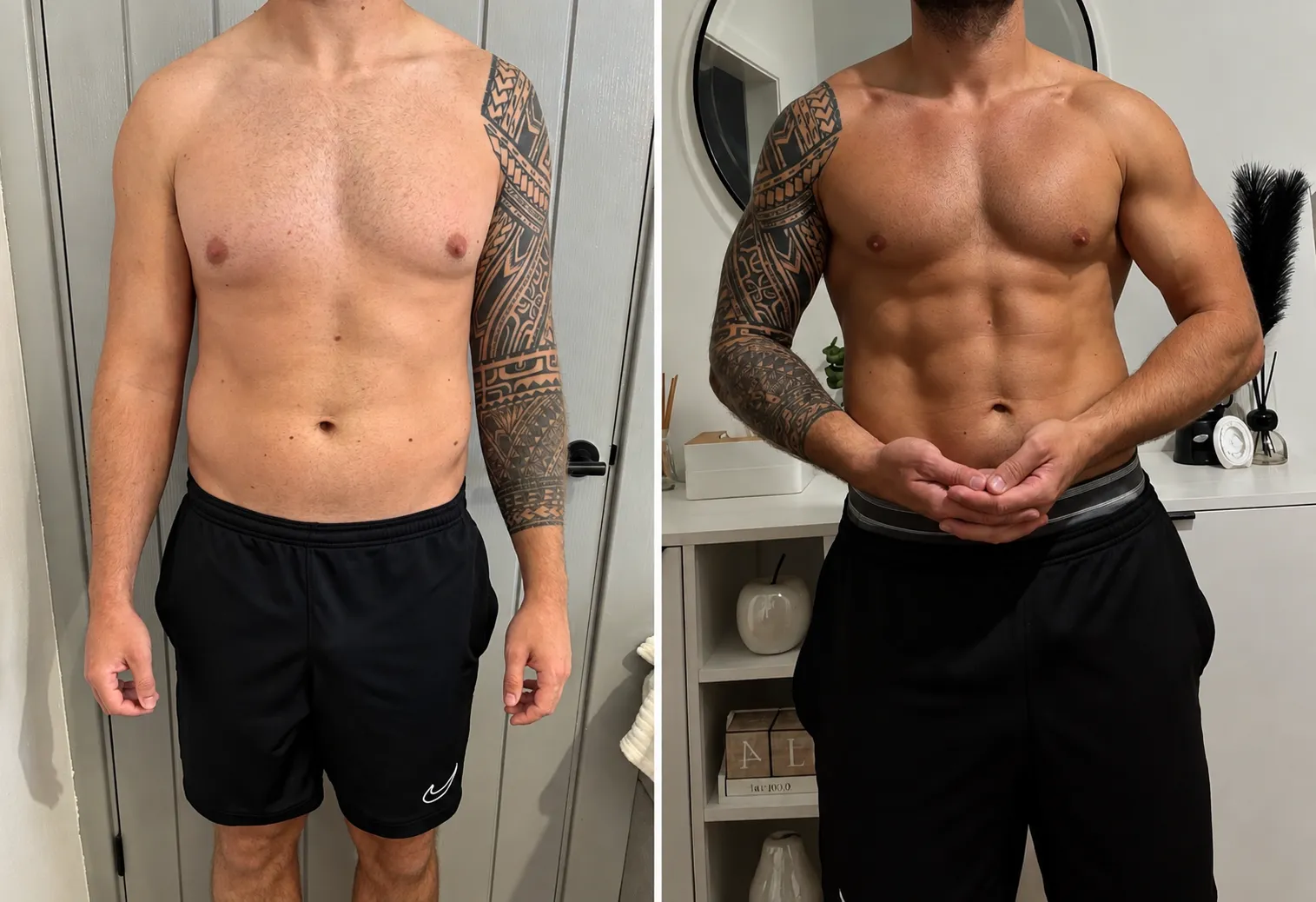 Sam, before and after 10 weeks of coaching